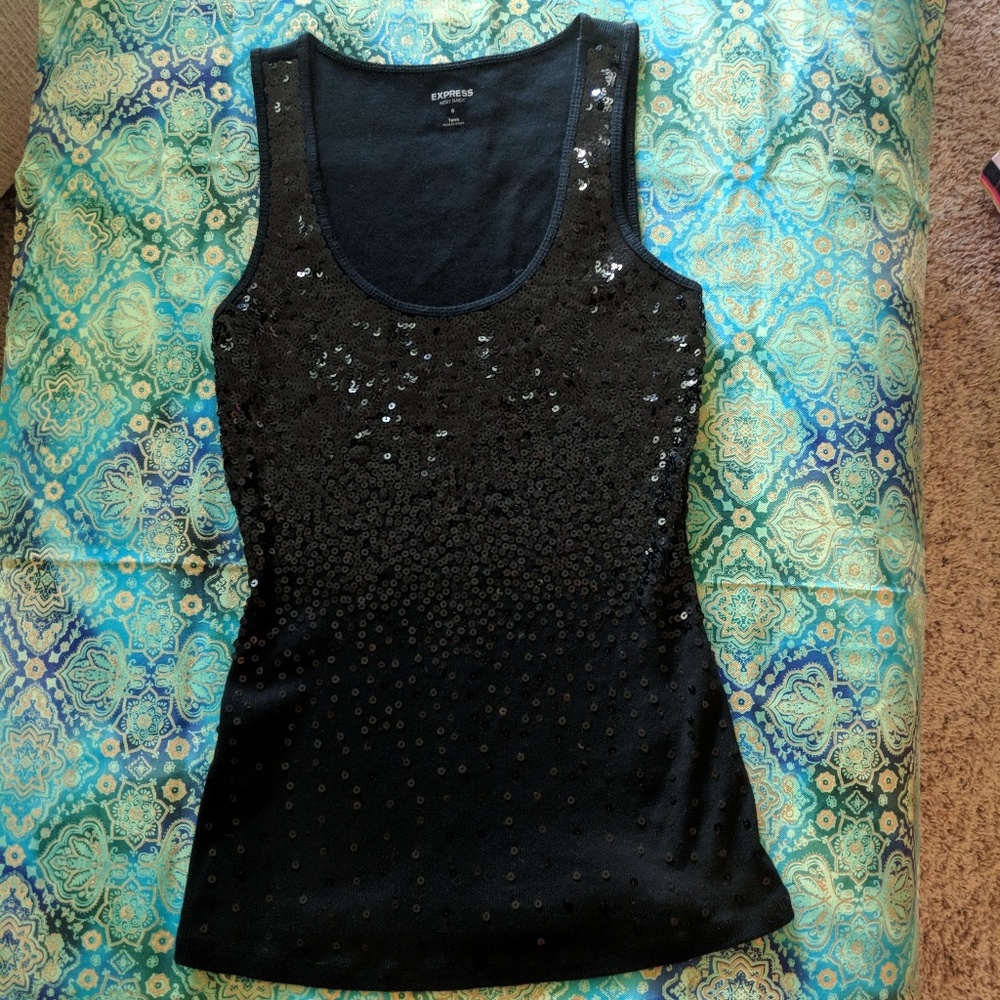 Express Black Sequin Tank